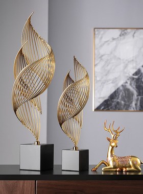 北欧简约铁艺风生水起摆件客厅玄关咖啡厅酒吧装饰铁艺摆件工艺品