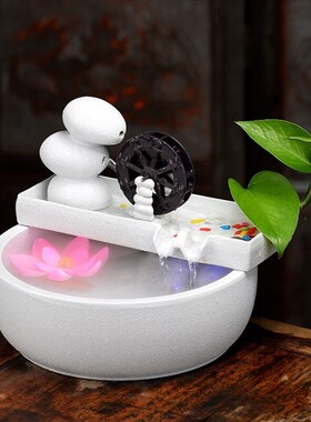 招财流水摆件茶几循环水客厅生财创意家居装饰办公室桌面开业礼品