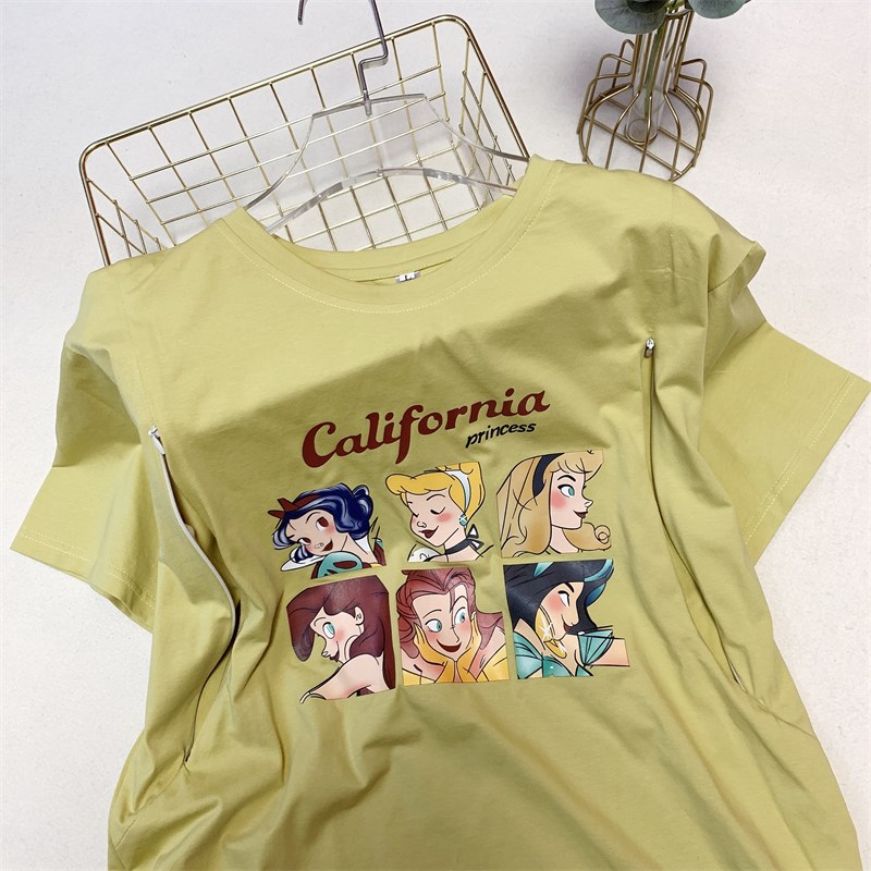 哺乳上衣外出辣妈侧拉链喂奶可外穿春装春秋款春S季潮妈哺衣T恤期 - 图1