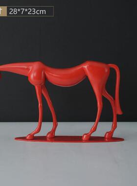 现代新中式客厅电视柜橱窗酒柜马摆件样板房玄关隔U断禅意软装摆