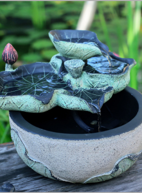 创意家居饰品摆件客厅书房卧室桌面加湿器招财流水风水小喷泉水景