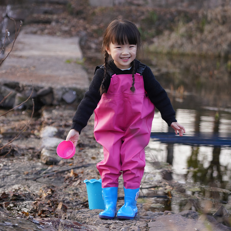 儿童玩水连体下水裤幼儿园防水衣服赶海小孩雨鞋男女抓鱼雨裤沙滩,淘宝优惠券,粉丝福利购,淘宝优惠卷