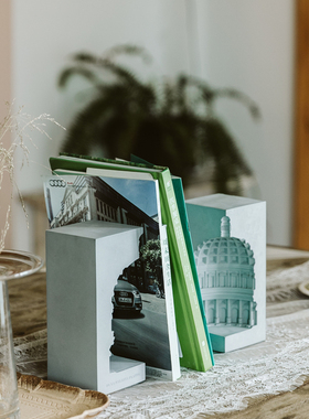 水泥建筑模型设计师摆件北欧创意家居装饰工艺品桌面玄关客厅摆设