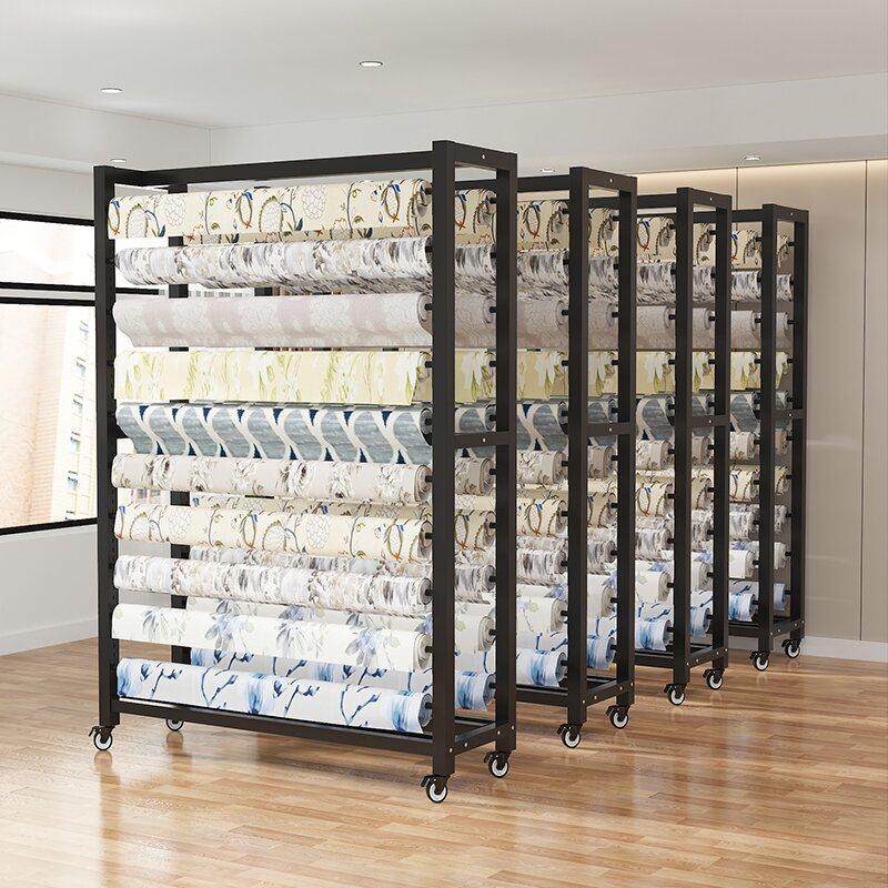 纺织布料面料展示架移动带轮家纺布卷布样吊卡货架皮革桌布塑料膜,淘宝优惠券,粉丝福利购,淘宝优惠卷