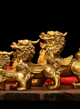 貔貅摆件一对客厅店铺家居用办公桌招财纯铜貔恘皮丘貔犰开业礼品