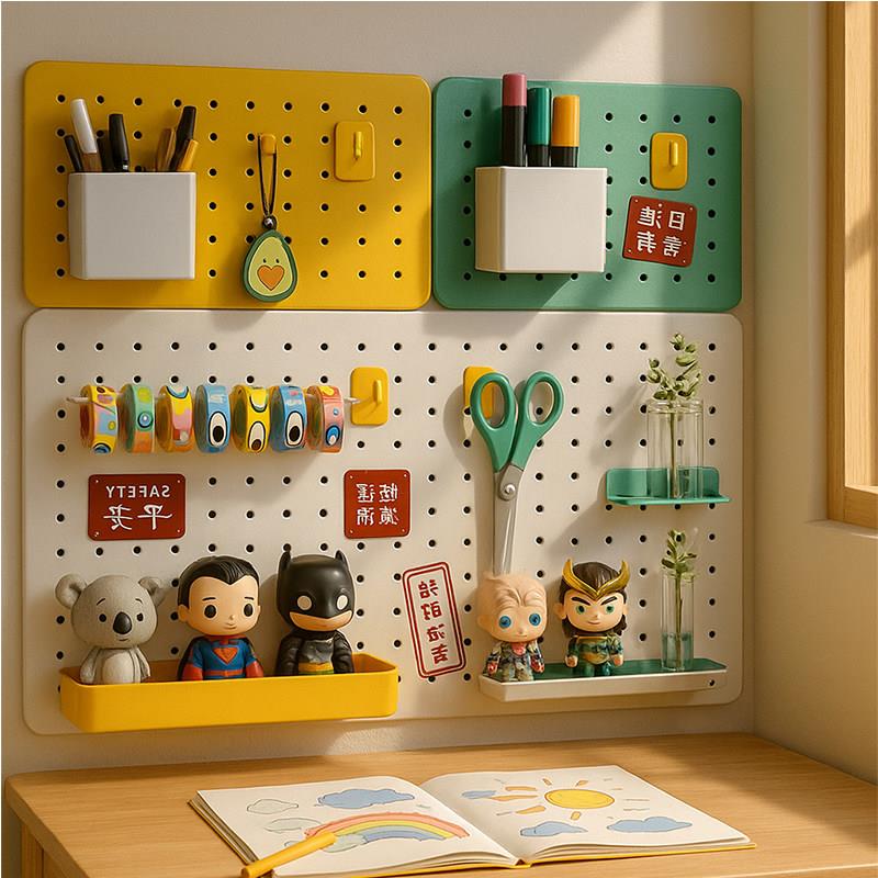 Hole board storage rack organizer rack desktop storage desk wall custom hanging plate magnetic metal study table combination
