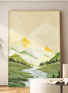 雪川风景手绘大芬油画村装饰画客厅肌理画玄关挂画走廊过道落地画
