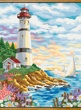 diy数字油画填充填色手工手绘风景画画油彩治愈解闷挂画装饰