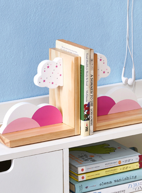 实木书房书挡摆件创意家居装饰品书靠书柜儿童房卧室桌面书立摆放