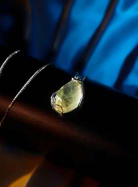 天然打磨刻面水晶吊坠项链合金镶嵌毛衣链女民族风首饰紫晶灵石坠