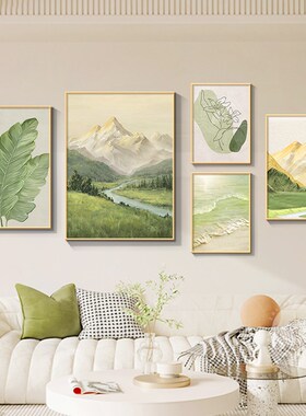 日照金山客厅装饰画山水风景画沙发背景墙挂画小新壁画