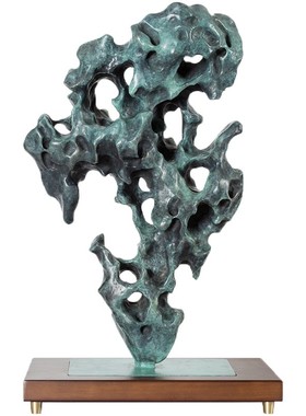 铜制太湖奇石大小型摆件靠山石敢当新中式客厅桌面酒柜装饰灵璧石