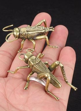 手工蜜蜂纯铜创意螳螂仿古铜器蟋蟀蜗牛书房办公室装饰工艺品收藏