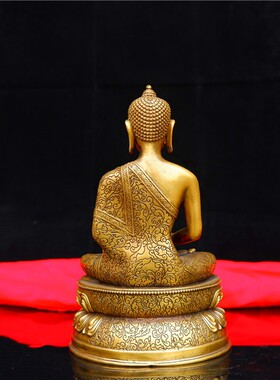 镇宅古典纯铜三宝铜像阿弥陀佛药师佛如来佛祖释迦牟尼佛藏佛摆件