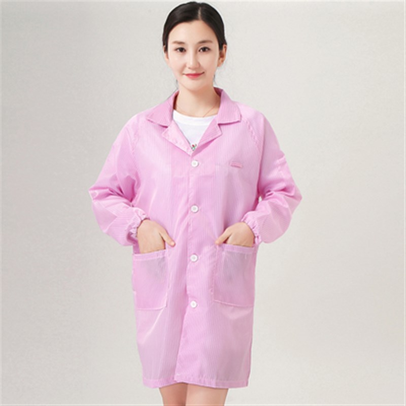 静电服无尘工作防尘服无尘服蓝色白色防静电大褂男女工厂车间可洗 - 图1