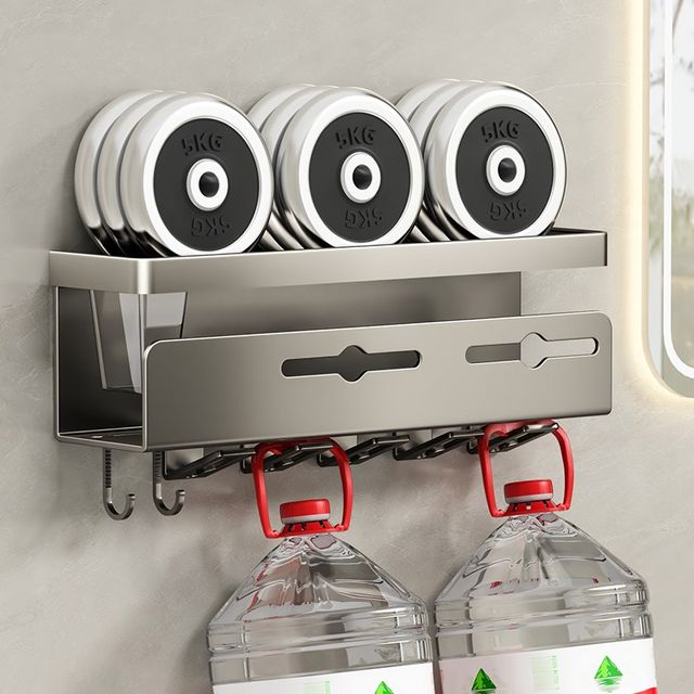 Toilet toothbrush holder brush cup storage rack without punching integrated wall-mounted multi-functional tissue hair dryer storage