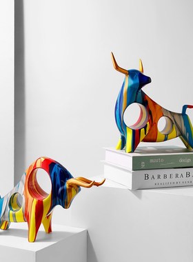 软装艺术工艺品牛摆件客厅玄关办公室书房桌面装饰招财新居创意