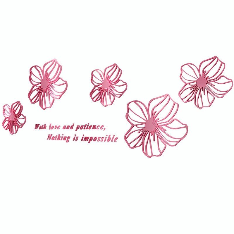 电视背景墙贴 办公室沙发墙3d亚克力墙贴 花草立体墙贴五朵花墙贴,淘宝优惠券,粉丝福利购,淘宝优惠卷