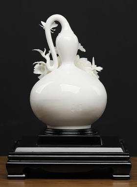 东方泥土《荣华富贵》陶瓷百福葫芦摆件乔迁新居开业礼品招财装饰