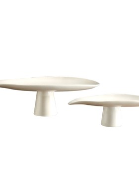 极简轻奢黑白两色高脚果盘摆件样板间售楼处软装家居客厅茶几装饰