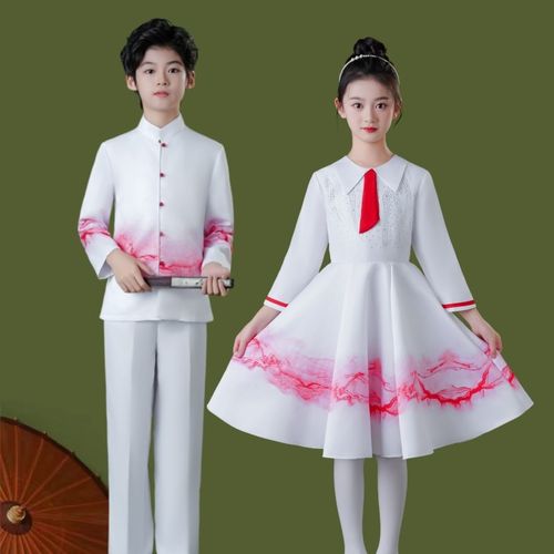 中国风儿童演出服小学生大合唱团表演服幼儿舞蹈服男女童朗诵服装 - 图1