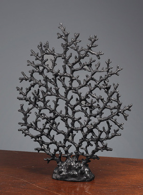 新中式轻奢珊瑚高档摆件客厅样板间电视柜玄关软装高级感家居饰品