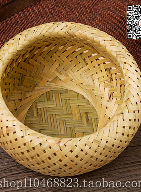 竹编制品带盖收纳筐果篮家用茶叶罐子茶盒包装礼盒手工竹篓蝈蝈笼