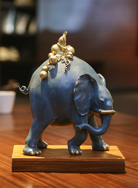 铜欣祥福象摆件《福禄有象》家居装饰品客厅玄关大象摆件工艺品