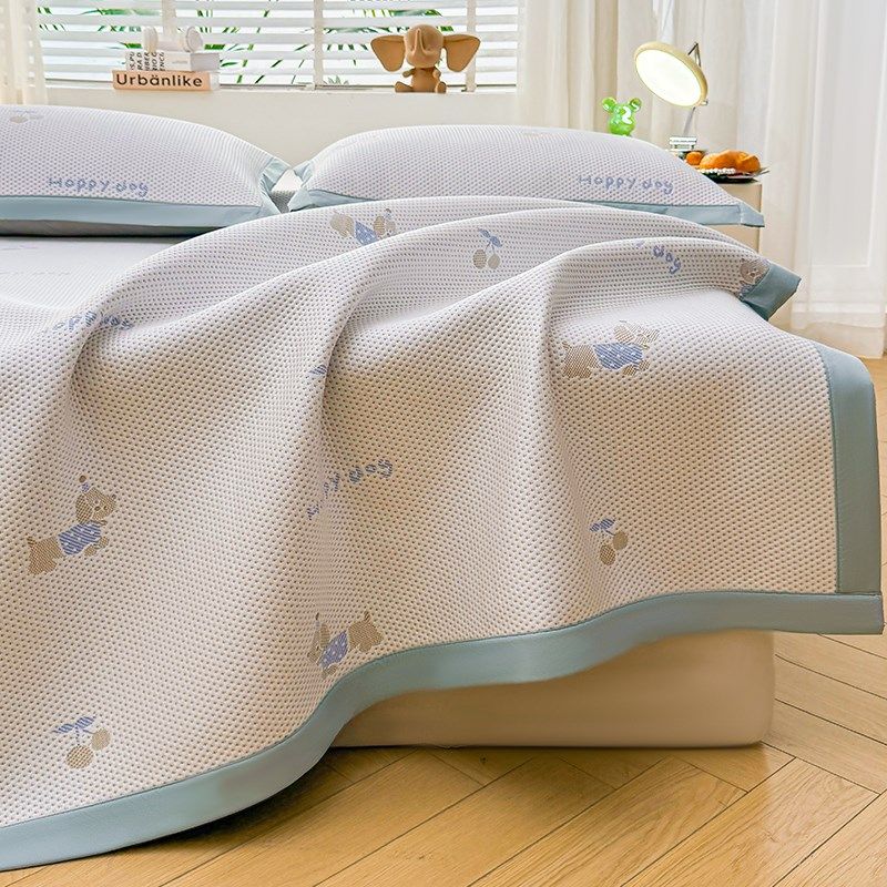 夏季凉感冰豆豆凉席a类母婴级2025新款可机洗床笠款冰丝席空调席,淘宝优惠券,粉丝福利购,淘宝优惠卷