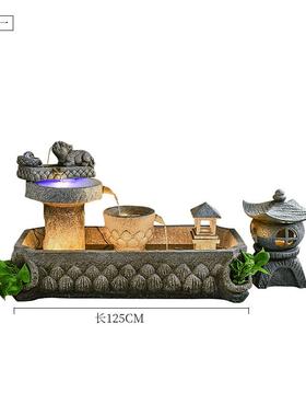 水系阳台室内f花园摆件假山喷泉鱼池景观庭院循环摆设造景大型流