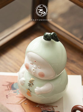创意可爱葫芦暴富招财陶瓷摆件精品家居饰品桌面工艺品办公室送礼
