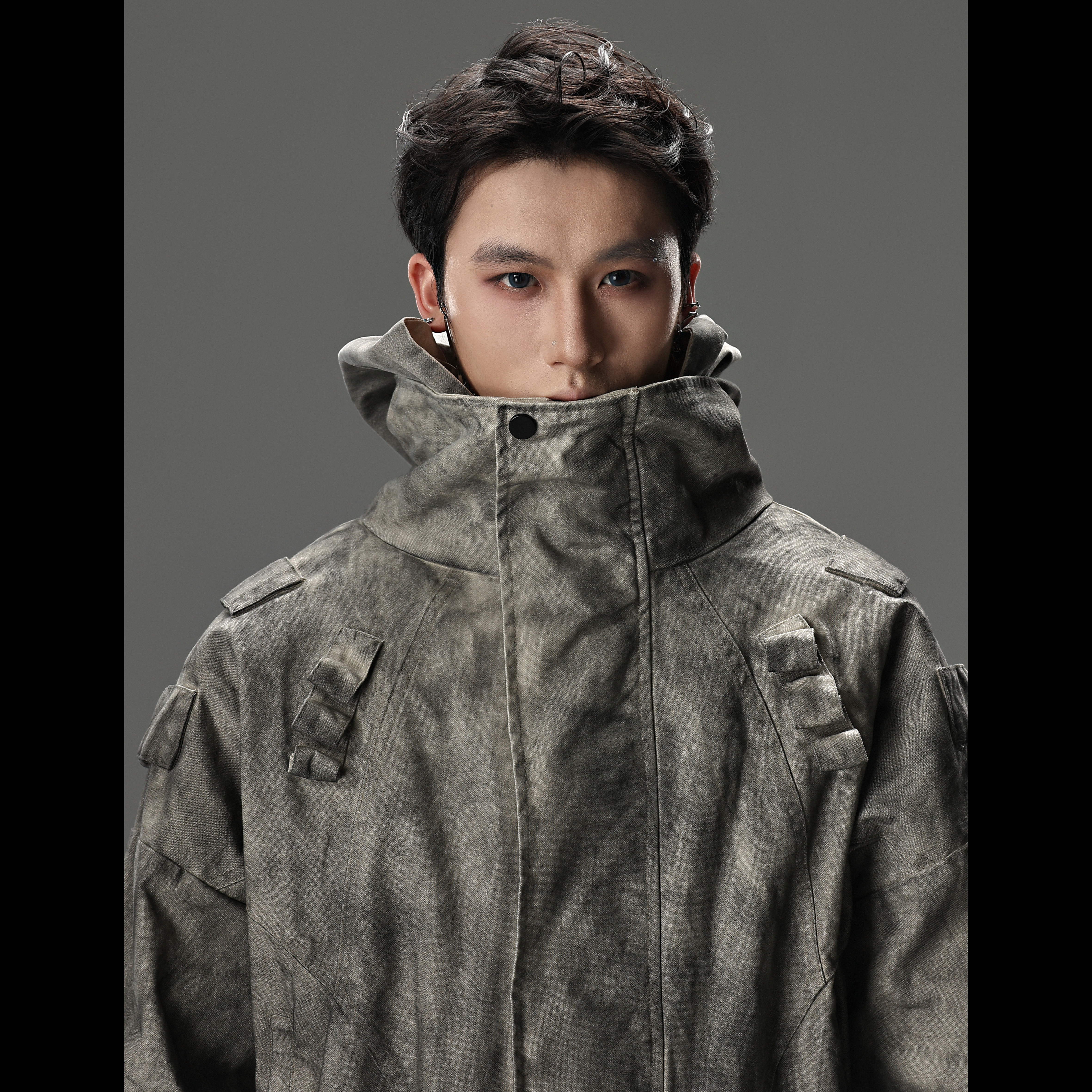 GALAXOR银河预报 重工废土风复古水洗夹克上衣做旧廓形牛仔外套男,淘宝优惠券,粉丝福利购,淘宝优惠卷