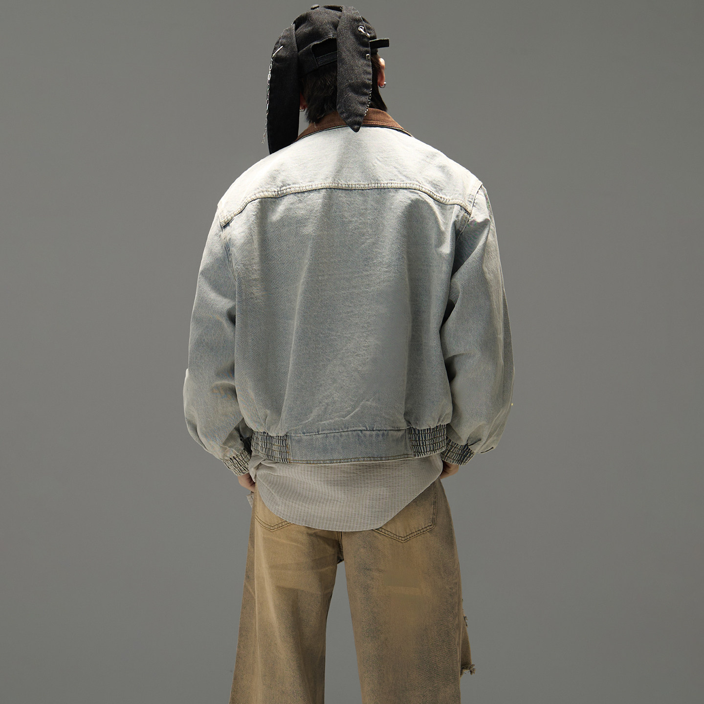 GALAXOR 美式复古水洗牛仔外套翻领撞色拼接宽松春季百搭夹克男女,淘宝优惠券,粉丝福利购,淘宝优惠卷