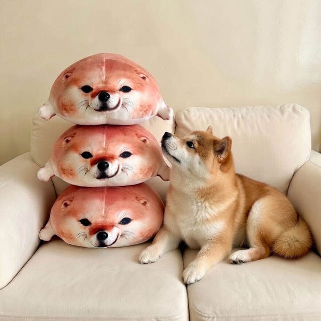 My Sword and Shield Dog Doll Pillow Plush Toy Doll Sleeping Hold Doll Abstract Funny Birthday Gift for Girls