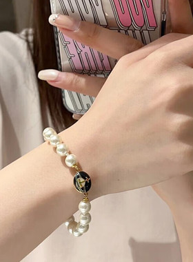 Vivanne西太后天然搪瓷珍珠手链女轻奢高级感精致设计师款