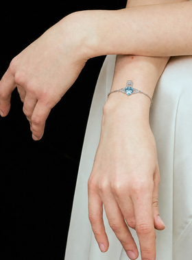 【新品】西太后Ariella Bracelet土星水晶银色带钻手链女可调节