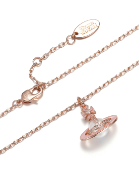 Vivanne立体土星项链星球锁骨链