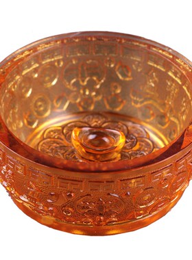古法琉璃聚宝盆摆件 五路财神招财聚财家居香炉工艺品开运装饰品