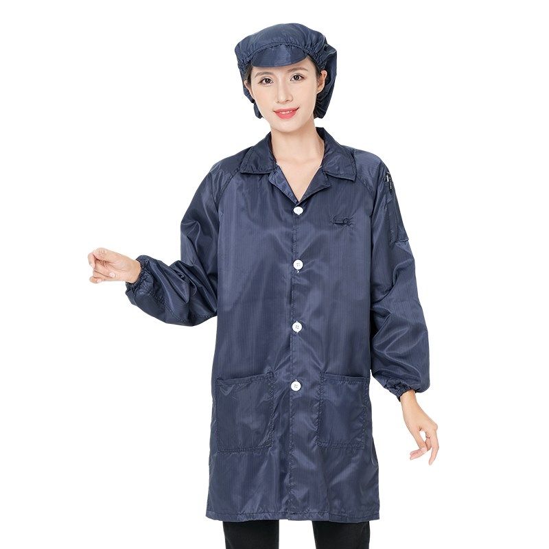 防尘工作服长款工衣男女防静电大褂藏青色食品工厂电子车间洁净服,淘宝优惠券,粉丝福利购,淘宝优惠卷