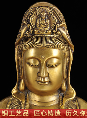 观音摆件柳枝观世音菩萨佛像菩萨铜像观音娘娘家居供奉摆件工艺品