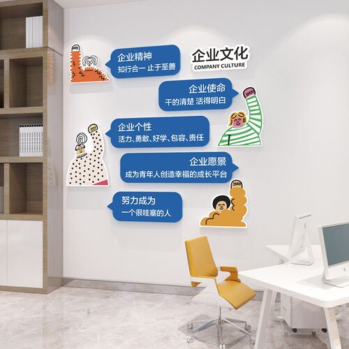 企业立体墙员工办公室装饰画公司励志文字标语画 - 图2