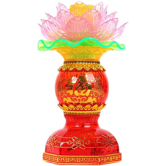 LED colorful lotus color-changing lamp household plug-in battery dual-purpose lotus lamp worshiping Guanyin Bodhisattva Changming Buddha in front of the Buddha