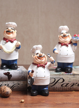 厨师摆件咖啡厅陈设西餐厅摆设饭店蛋糕店装饰品欧式玄关厨房酒柜