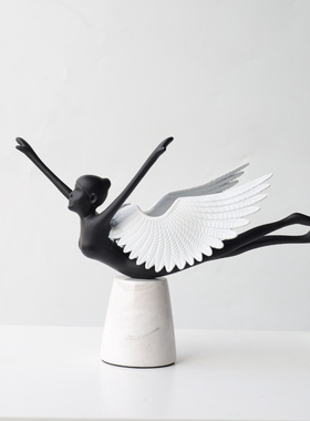 创意轻奢天使人物雕塑摆件舞蹈者设计师样板间客厅玄关大堂艺术品