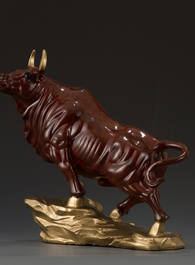 铜牛摆件牛气冲天牛转乾坤客厅电视柜工艺品乔迁新居公司开业礼品