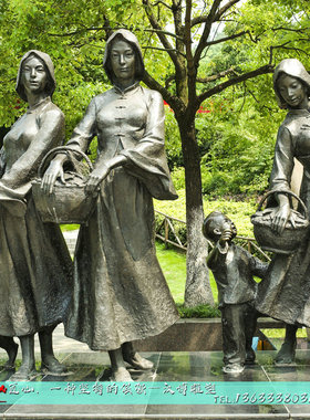 玻璃钢仿铜人物雕塑商业步行街铸铜卖货郎雕像铜雕民俗主题人像