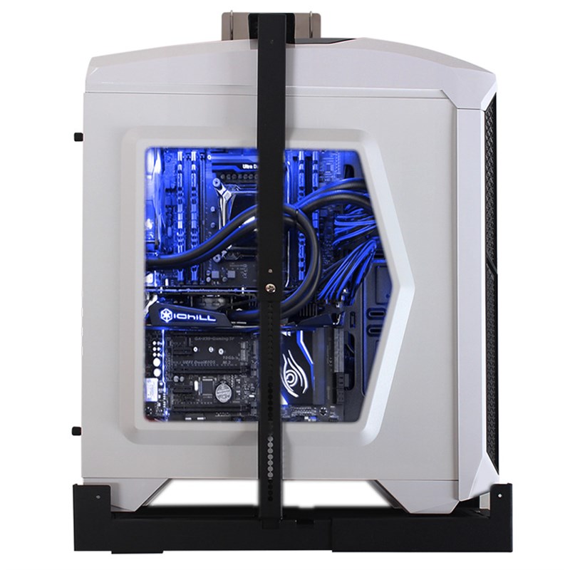 Computer case hanging bracket sub-host wall-mounted water-cooled desktop anti-theft lock hanging wall display tray side transparent creative