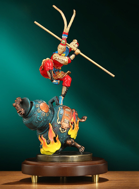 孙悟空齐天大圣摆件铜金属猴子装饰品客厅书房模型生肖猴新年礼品