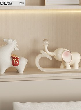 马上有钱摆件客厅玄关酒柜装饰品寓意公司乔迁开业办公室桌面摆设