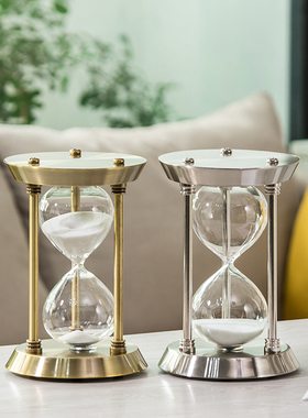 新款五金金属沙漏计时器创意结婚礼品客厅书房摆件儿童弹琴计时
